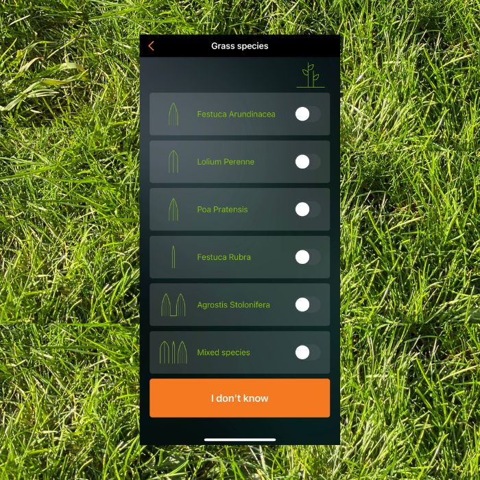 robot lawn mower grass species